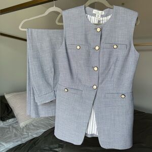 Rachel Zoe Light Gray Sleeveless Blazer